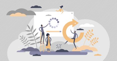 En yeni yazılım sürümü olan minik kişi konsepti için güncelleme süreci kurulumu