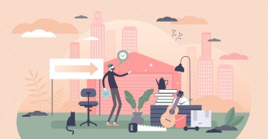 İkinci el eşyalar için garaj satışı ya da bahçe mağazası.