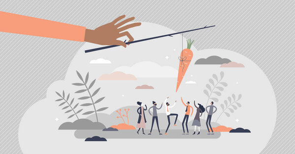 Метафора кнута и пряника как отношение к дразнящей визуализации крошечной личности