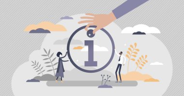 Bilgiye sahip bilgi sembolü küçük insan kavramını desteklemek ve yardımcı olmak anlamına gelir