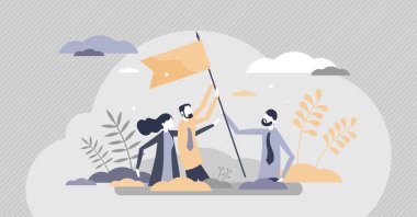 İş ortaklığı olarak takım çalışması küçük insanların konseptine yardım ve yardım eder