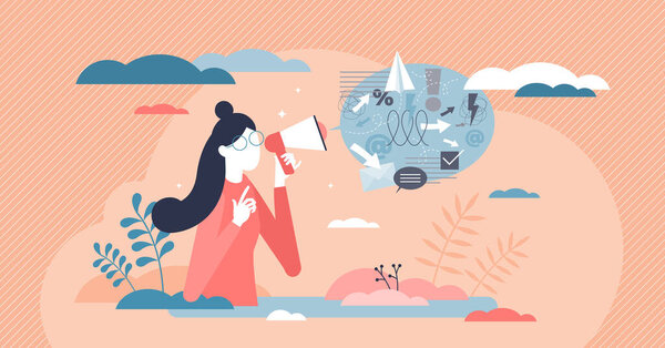 Публичная коммуникационная речь с промо-сообщением для медиа концепции крошечного человека