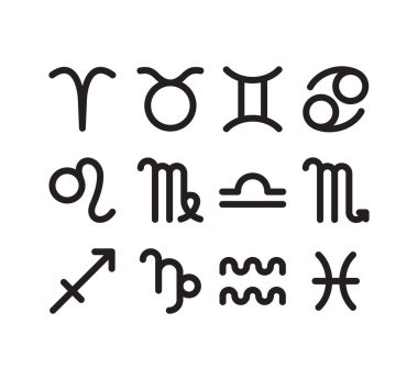 Zodyak işaretlerinin vektör illüstrasyonu