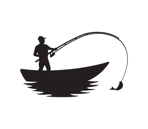 Ilustração Vetorial Pescador — Vetor de Stock