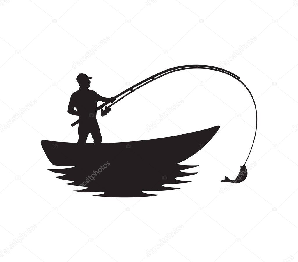 Vector illustration of the fisherman