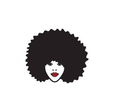 Siyah Afro kadının vektör illüstrasyonu