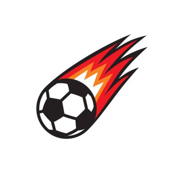 Yanan futbol topunun vektör çizimi