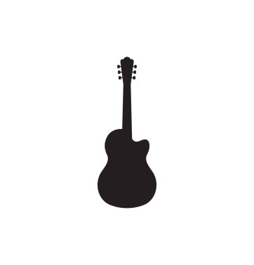 Elektro gitar siluetinin vektör çizimi
