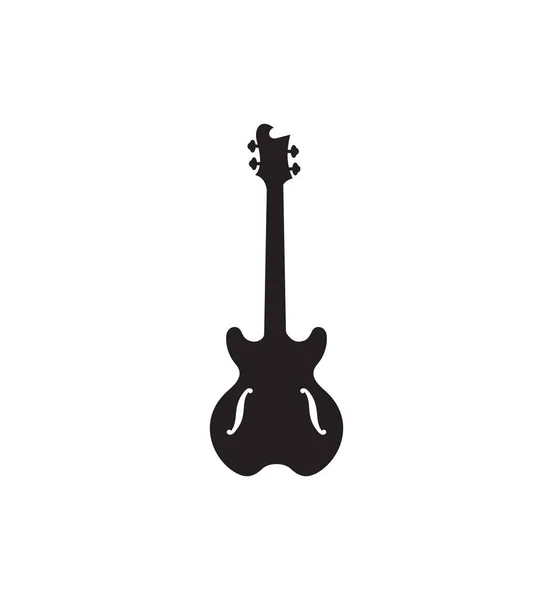 Ilustración Vectorial Silueta Guitarra Eléctrica — Vector de stock