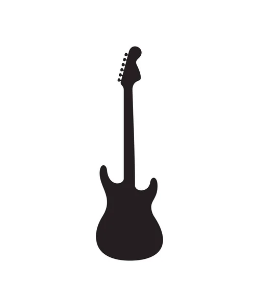 Vector Illustration Electric Guitar Silhouette — Stock Vector