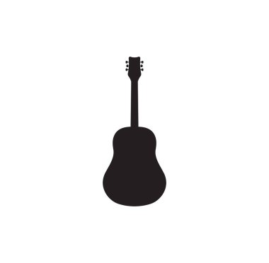 Akustik gitar siluetinin vektör çizimi