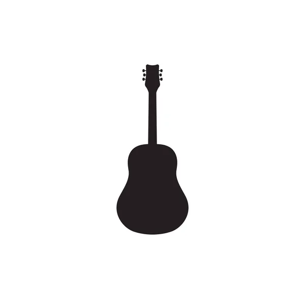 Vector Illustration Acoustic Guitar Silhouette — Stock Vector
