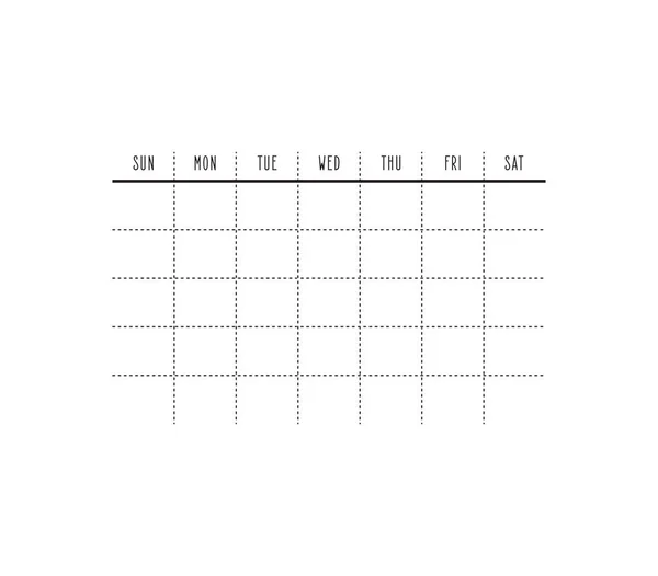 Illustrazione Vettoriale Del Calendario Settimanale — Vettoriale Stock