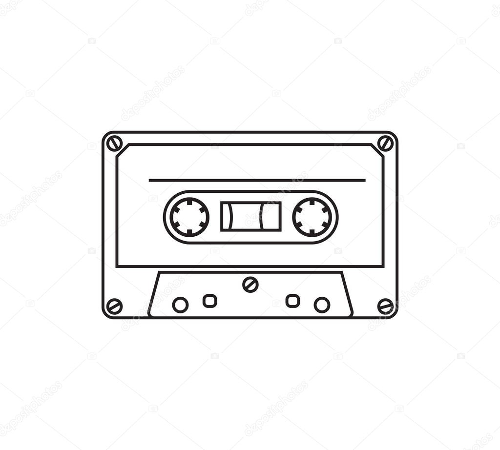 Vector illustration of the audio cassette tape