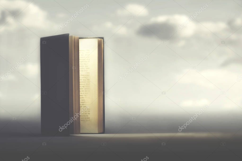 opened book comes a light out that indicates the way or solution to take
