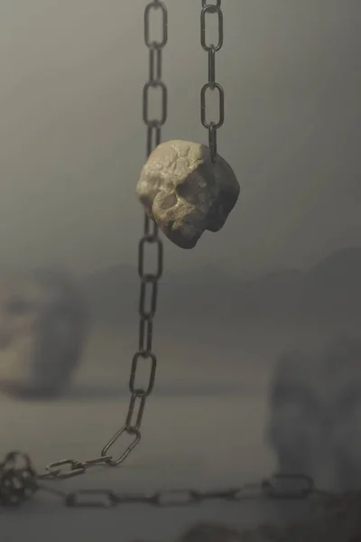 Egy Hátborzongató Bűntény Helyszíne Koponyák Temetőjében — Stock Fotó