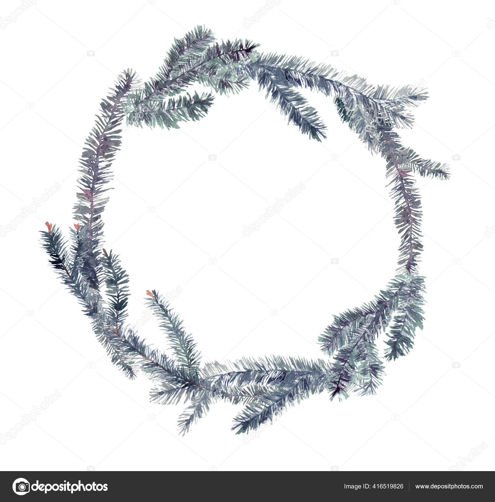 신년 맞이 성탄절 가지의 화환 스톡 일러스트레이션 [© AUTHOR_NAME] #416519826, image size:1600x1624