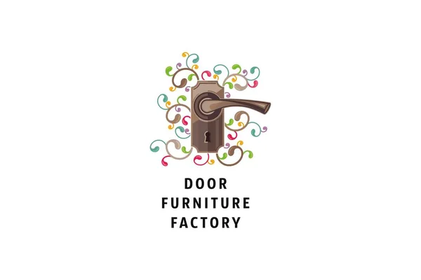 Logo Vorlage Für Türmöbelfabrik Herstellung — Stockvektor