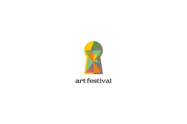 アートフェスティバルのロゴテンプレート — ストックベクタ