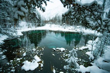 Kış Altay Rusya Sıcak Sibirya Gölü