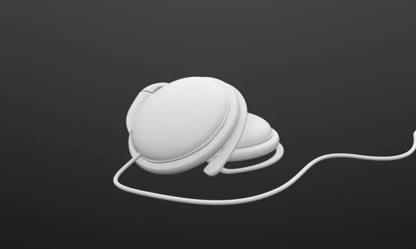 Gray Headphones Dark Background Rendering Illustration — Stock Photo, Image