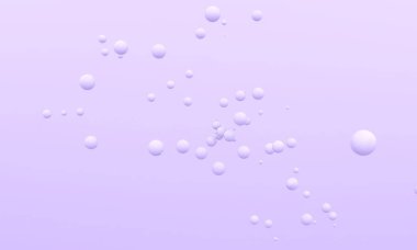 Açık mor topların 3 boyutlu görüntüsü. Soyut duvar kağıdı ve arkaplan. Dinamik duvar kağıdı. Modern kapak tasarımı. Afişi ya da broşürü ekler. 3B illüstrasyon.