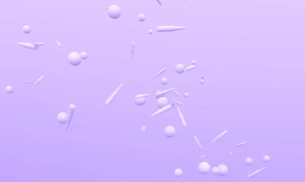 浮遊泡と薄紫の背景に弾丸の3Dレンダリング画像 抽象的な壁紙 ダイナミックな壁紙だ 現代的なカバーデザイン 3Dイラスト — ストック写真