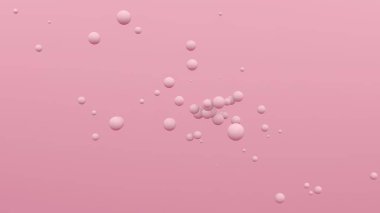 3 boyutlu pembe arkaplan ve yüzen kabarcıklar. Soyut duvar kağıdı. Dinamik duvar kağıdı. Modern kapak tasarımı. 3B illüstrasyon.