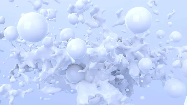 Визуализация Фона Глянцевыми Плавающими Пузырьками Брызгами Краски Абстрактные Обои Динамичные — стоковое фото