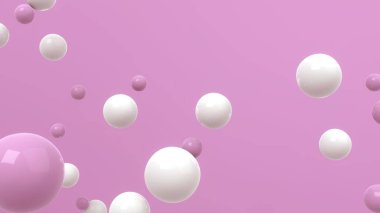 Parlak yüzen kabarcıklarla arka plan 3D görüntüleme. Soyut duvar kağıdı. Dinamik duvar kağıdı. Modern kapak tasarımı. 3B illüstrasyon.