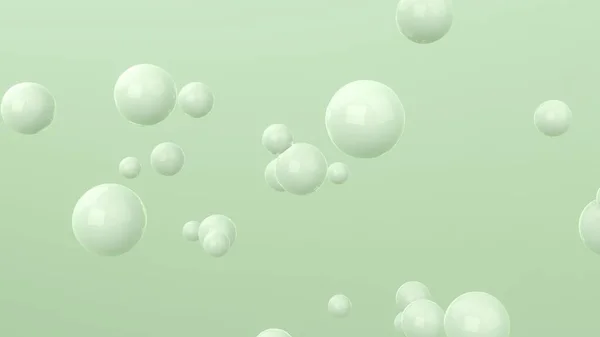 Rendering Grünen Hintergrund Mit Schwebenden Blasen Abstrakte Tapeten Dynamische Tapete — Stockfoto