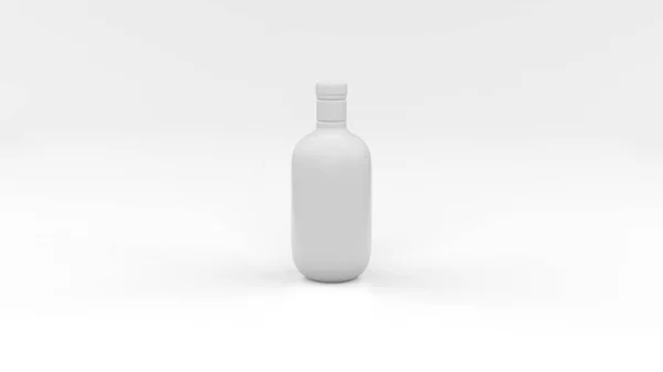 Mockup Den Eleganta Kosmetiska Flaskan För Schampo Vit Bakgrund Illustration — Stockfoto
