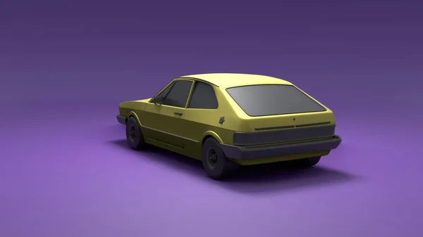 Прикольно Выглядящий Старенький Модный Автомобиль Рендеринг Студии Заднего Вида Фиолетовом — стоковое фото