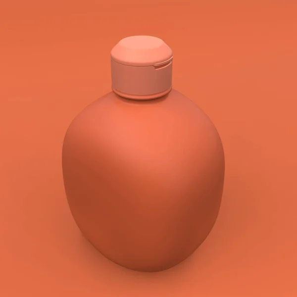 Élégante Bouteille Cosmétique Gros Plan Sur Fond Rouge Design Couverture — Photo