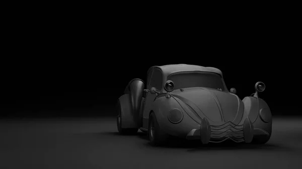 Old Fashion Concept Car Studio Render Black Background Car Design — Stock Photo, Image