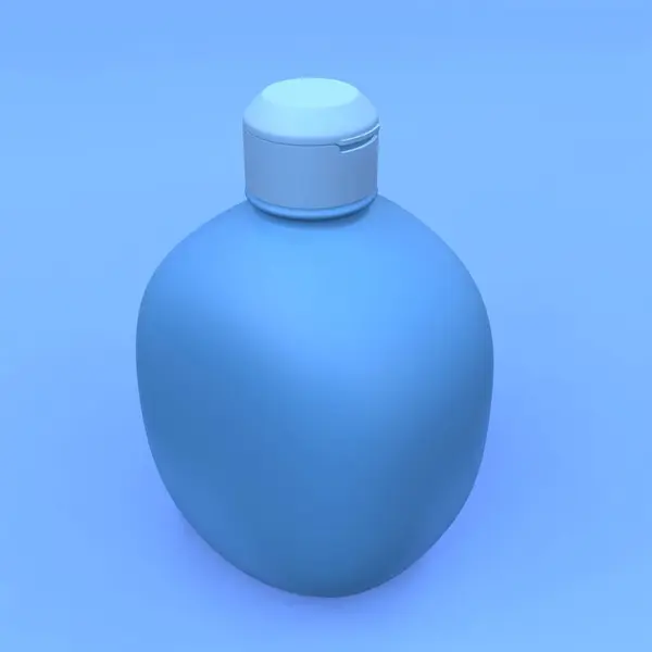 Élégante Bouteille Cosmétique Gros Plan Sur Fond Bleu Design Couverture — Photo