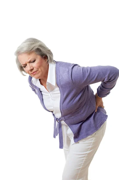 Elderly woman has back pain