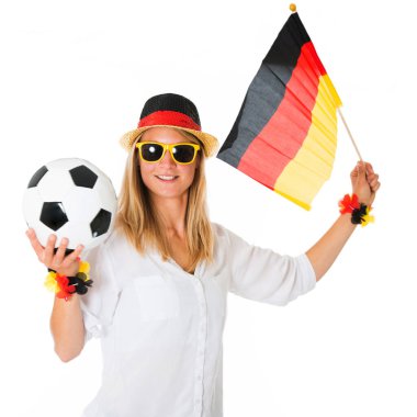 Alman futbol taraftarı beyazda izole edilmiş