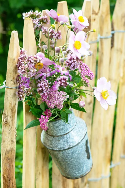 Flower Bouquet Garden Fence Stock Image