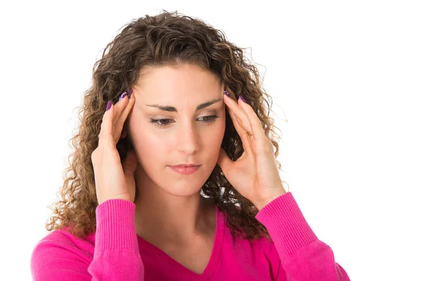 Wanita Muda Memiliki Sakit Kepala — Stok Foto