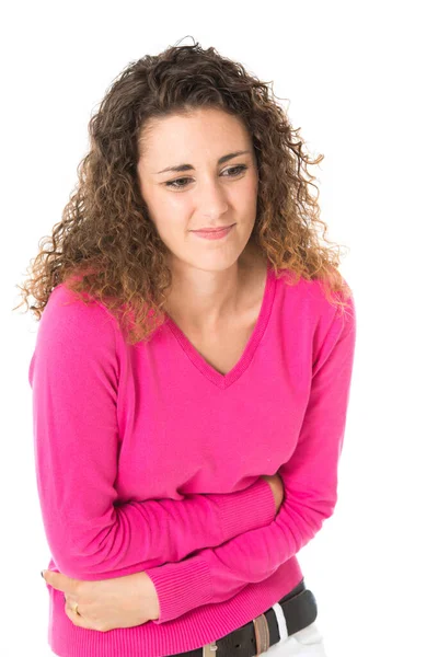 Young Woman Has Stomach Ache — Stock Photo, Image
