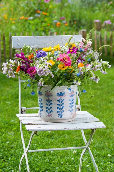 Colorful wild flower bouquet in a garden