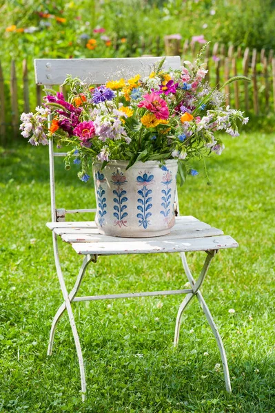Bouquet Fleurs Sauvages Colorées Dans Jardin — Photo