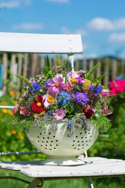 Flores Silvestres Coloridas Una Olla — Foto de Stock