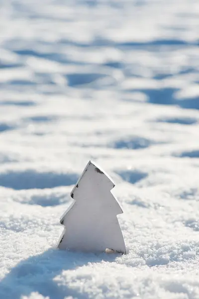 Albero Natale Nella Natura Neve — Foto Stock