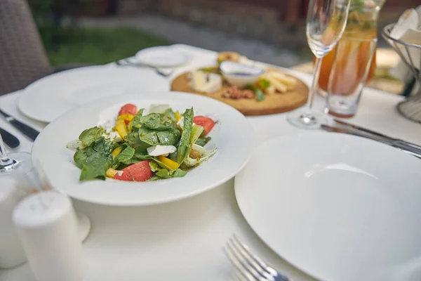 Image of healthy salad on the white plate — Stock Photo, Image