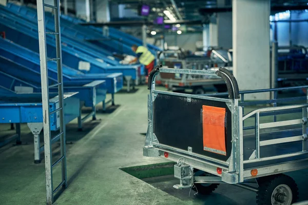 Conveyor belts in a luggage handling area — Stock Photo, Image