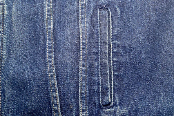 デニムジャケットのデザイン服側ポケット — ストック写真