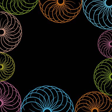 Mavi arka planda renkli döngüler. Güzel web siteleri için desen.