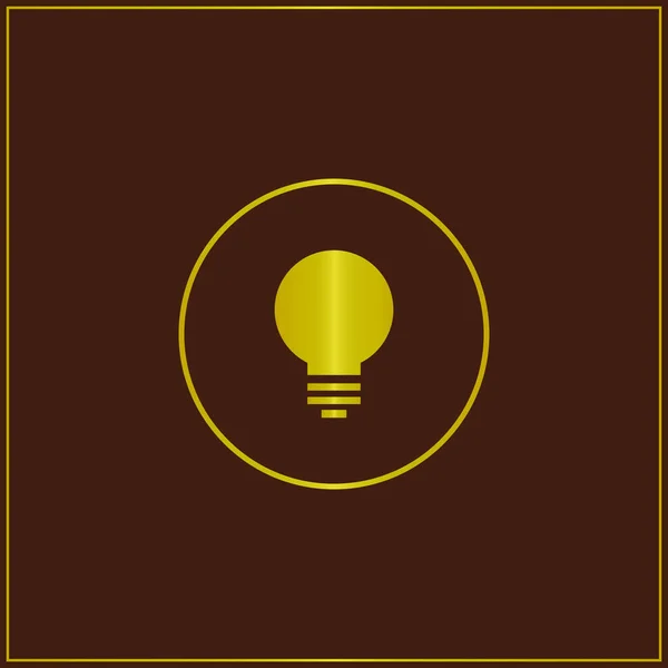 Set Light Bulb Icon Isolated Brown Background Vector — Stock Vector
